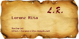 Lorenz Rita névjegykártya